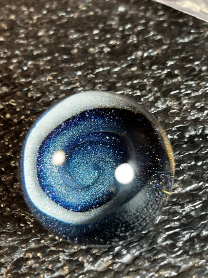 43mm Blue, Silver, & White Vortex Marble